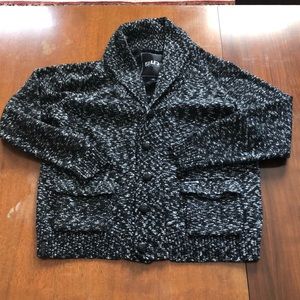 Lira originals cowl neck black and white grandpa cardigan M
